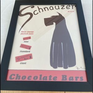 Schnauzer framed chocolate ad.